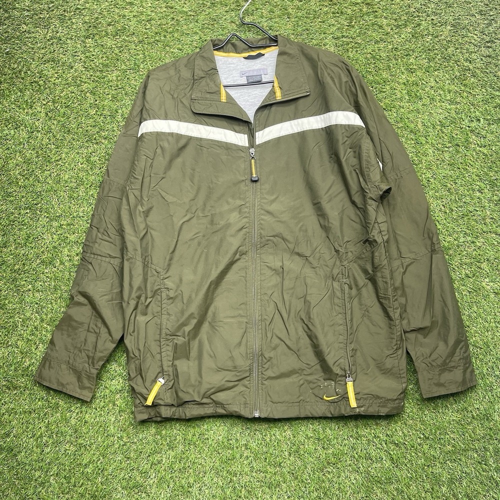 Vintage Nike Jacket Mens Medium Fleece Lined Windbreaker Full Zip Swoosh Y2k